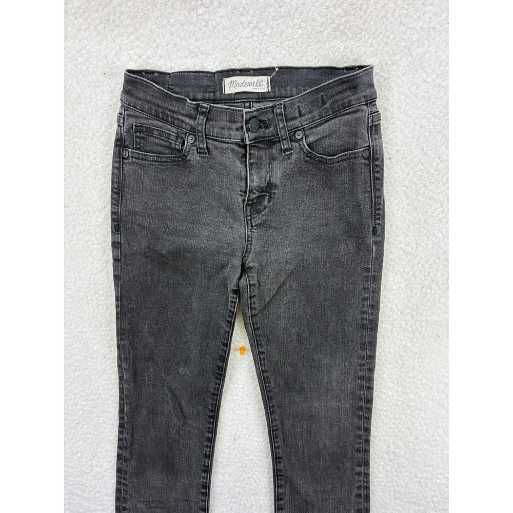 Madewell Womens 25 Skinny Skinny Jeans‎ Black Wash Distressed Denim Style B1799 - Picture 2 of 16